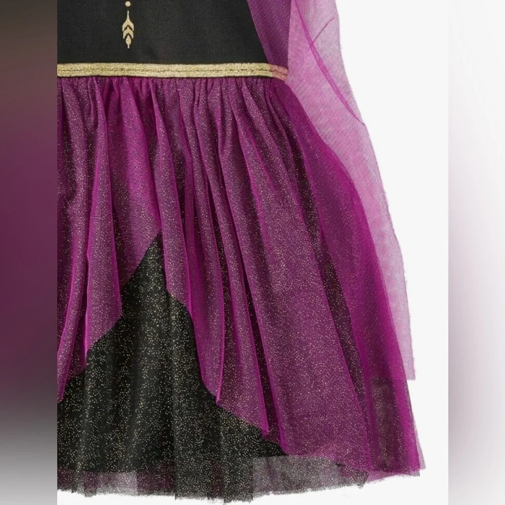 Disney Sz 8-10 Frozen Anna Dress - Black and Purple - Picture 2 of 6